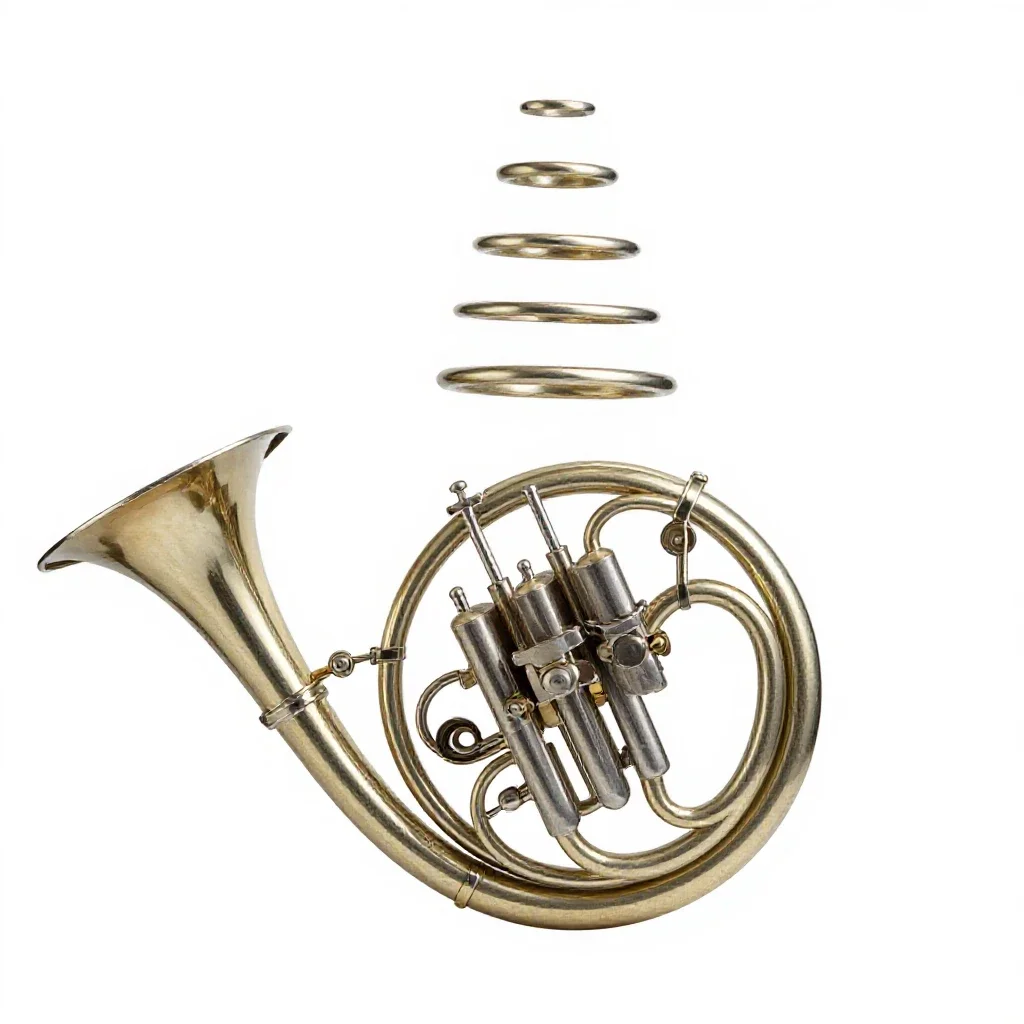 French horn isolated on a white background