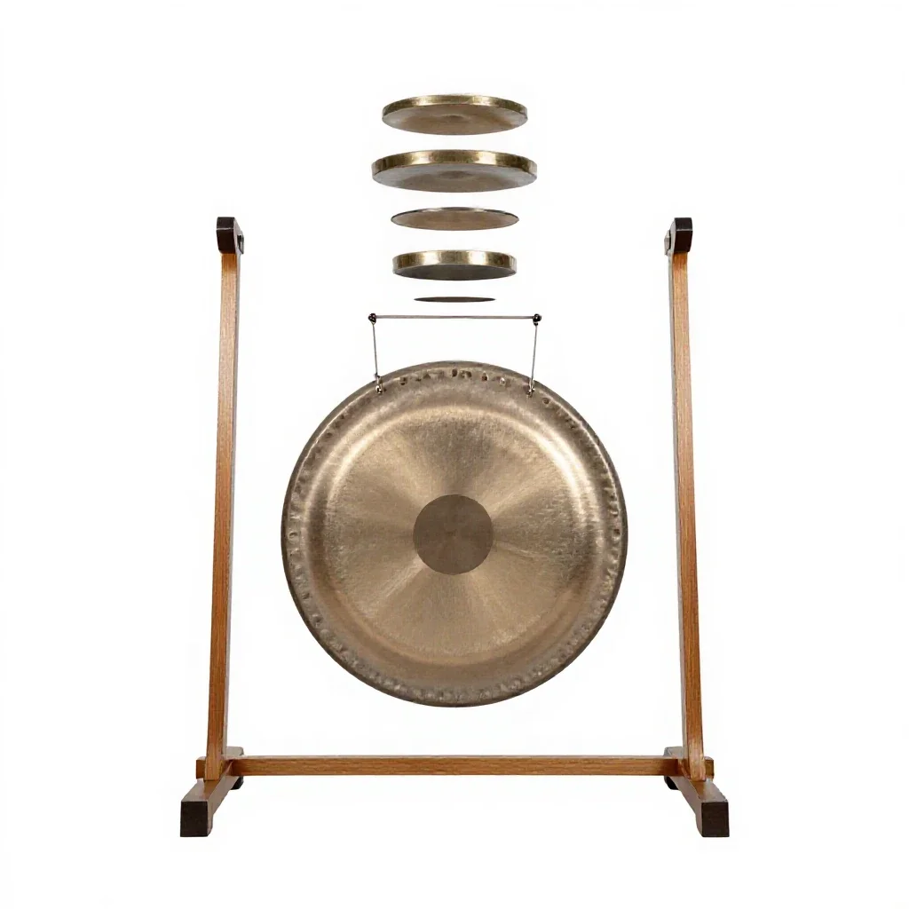 Gong on a stand isolated on a white background