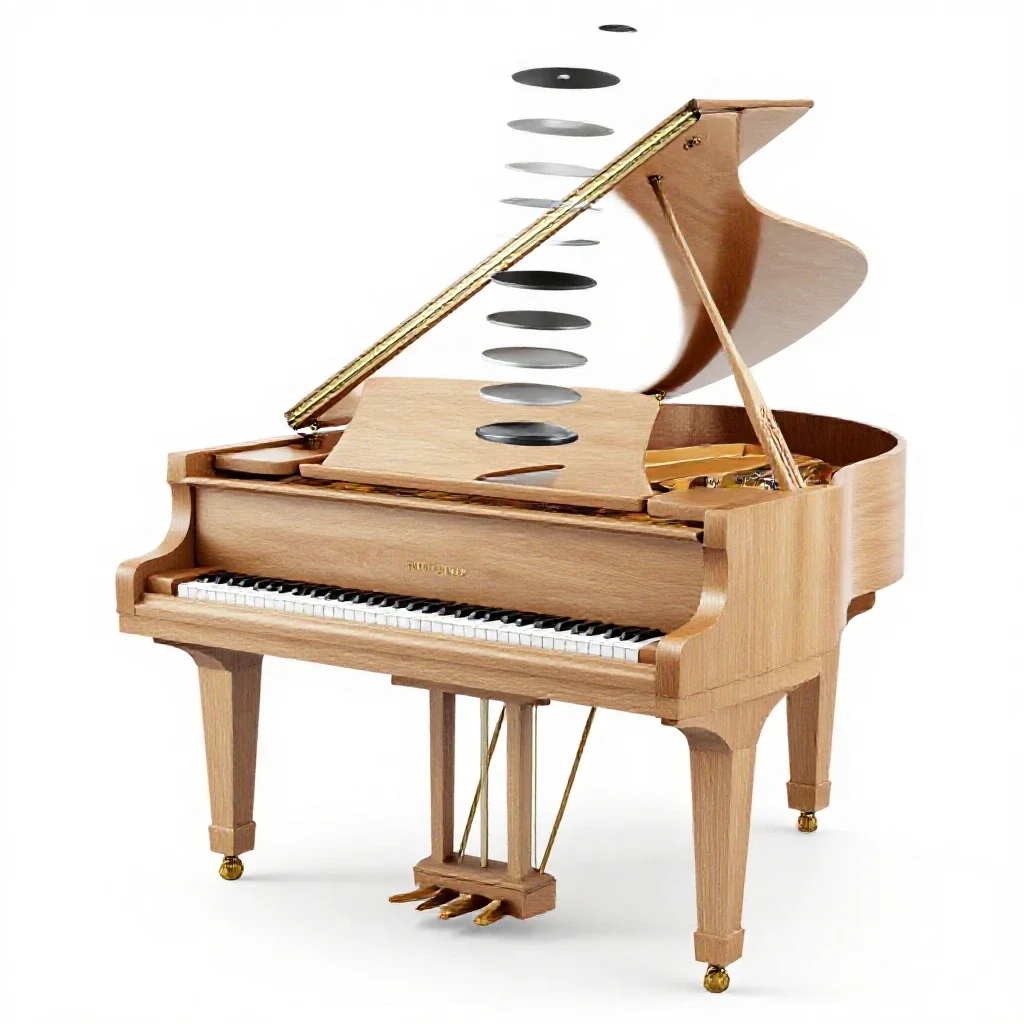 Grand piano isolated on a white background