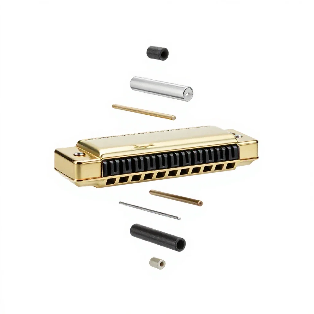 Harmonica isolated on a white background