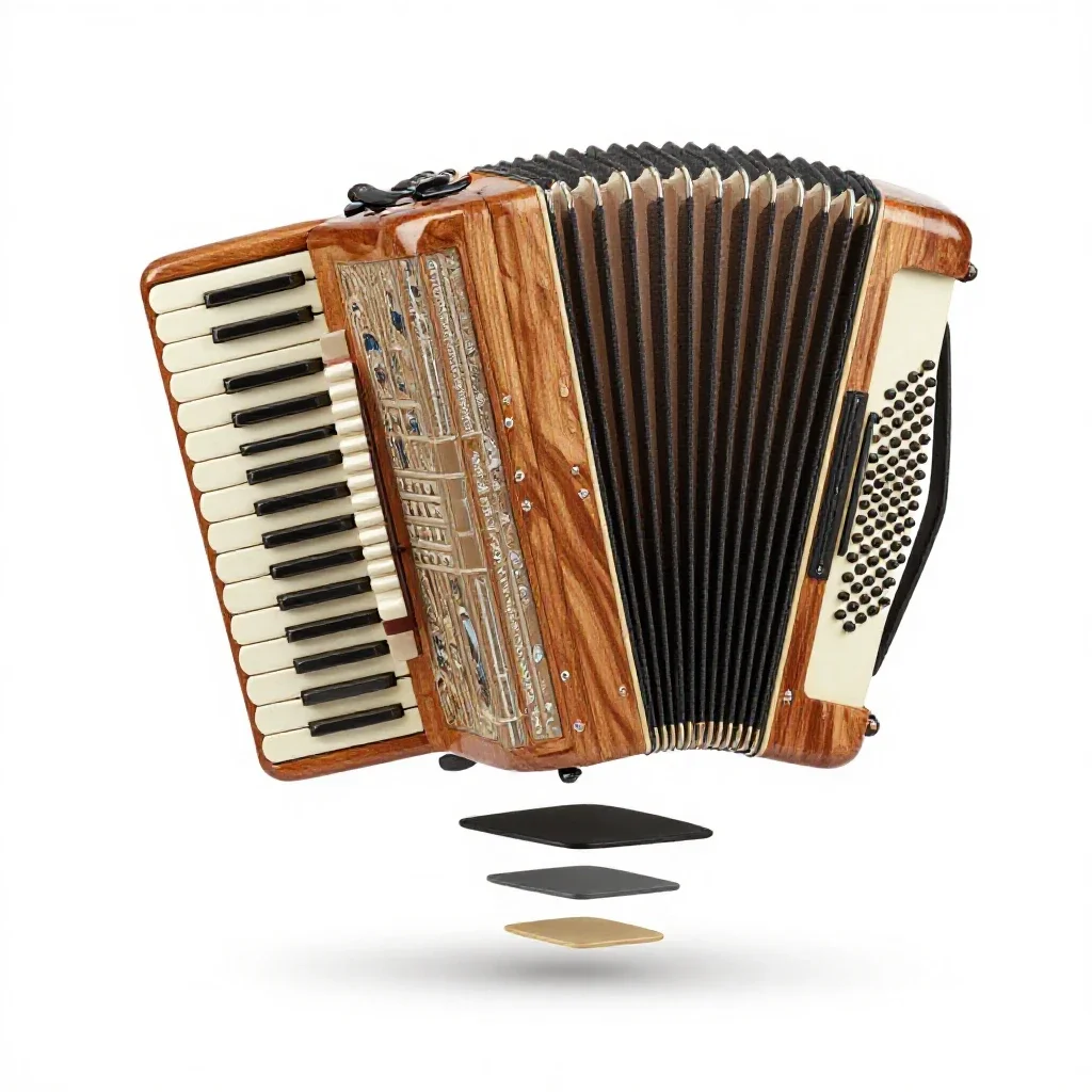Accordion isolated on a white background