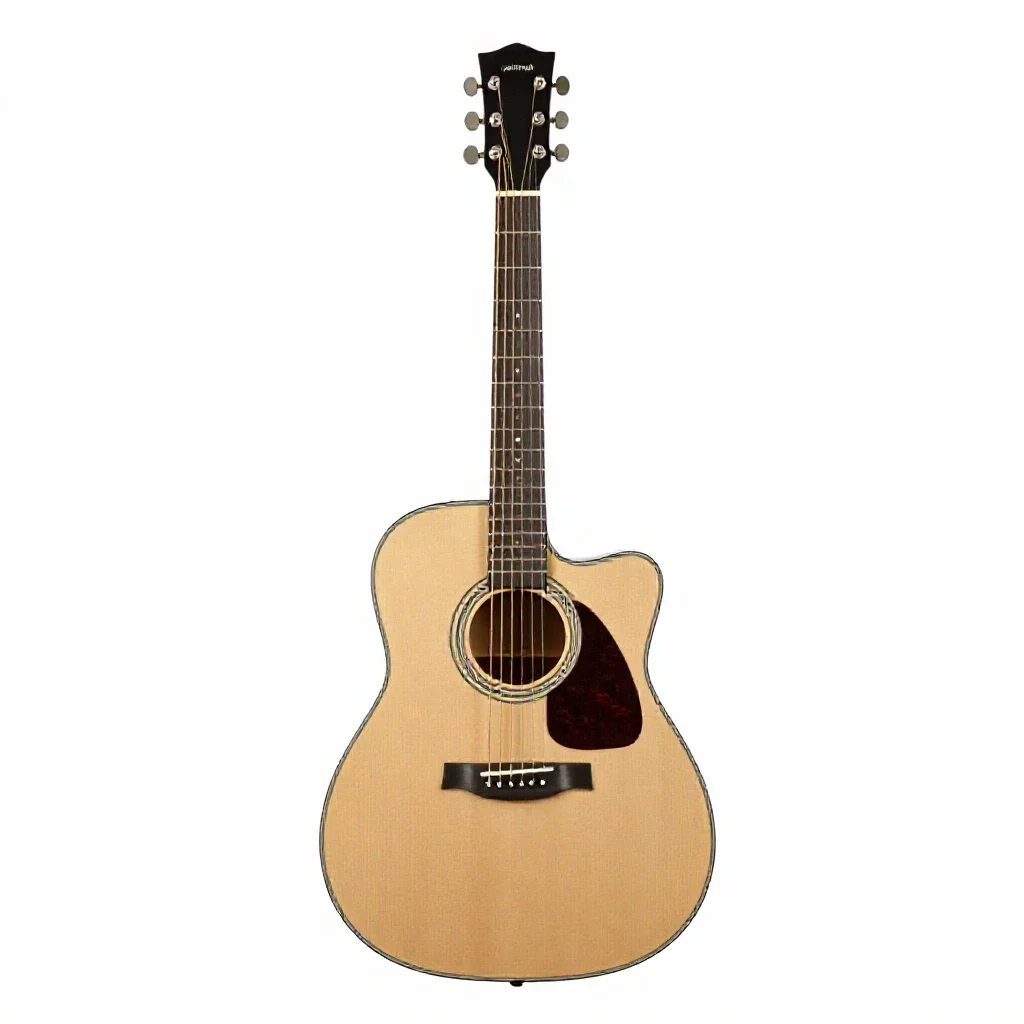 Acoustic guitar isolated on a white background