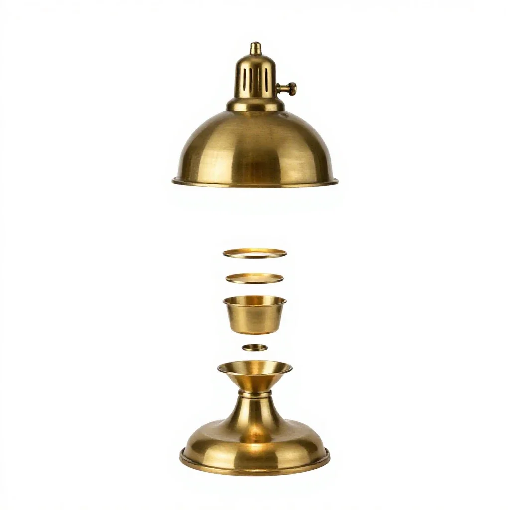 Brass banker's lamp isolated on a white background