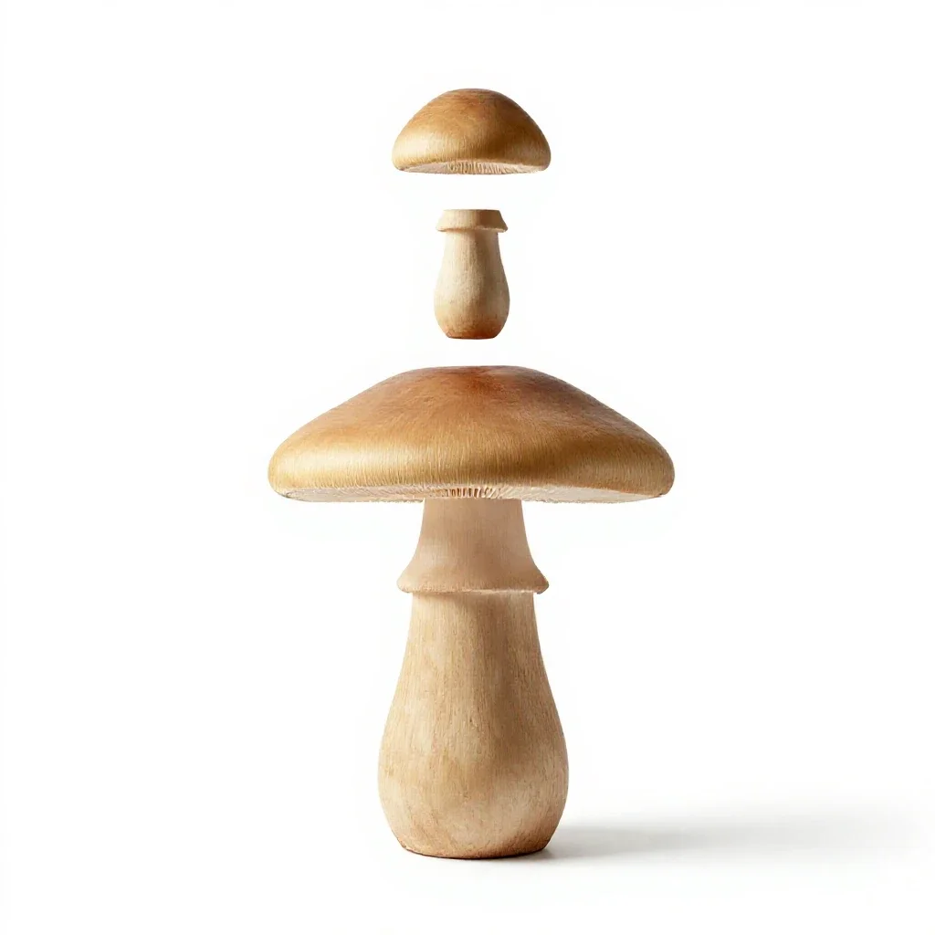 Mushroom table lamp isolated on a white background