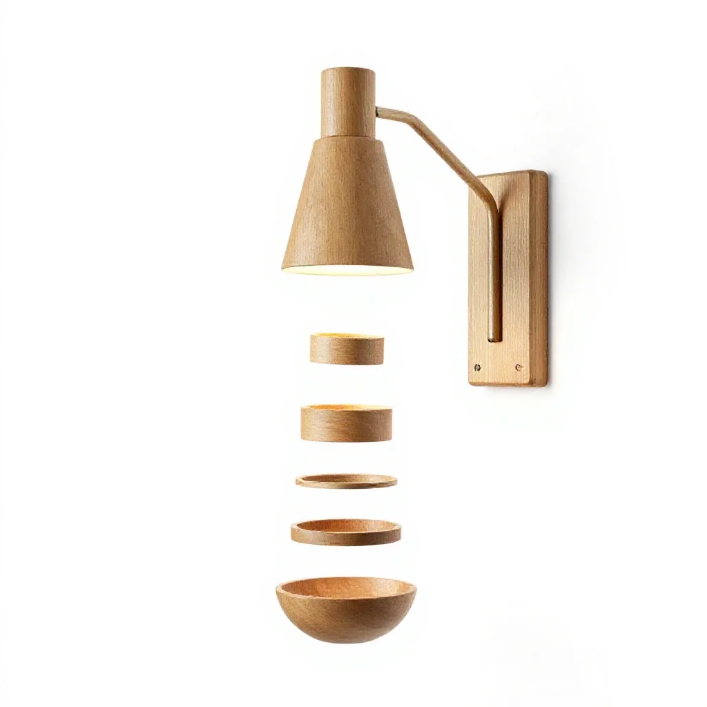 Swing-arm wall lamp isolated on a white background