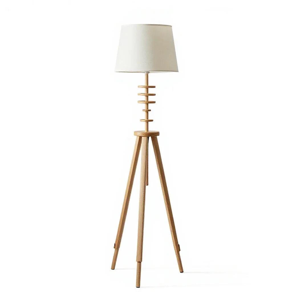 Tripod floor lamp isolated on a white background