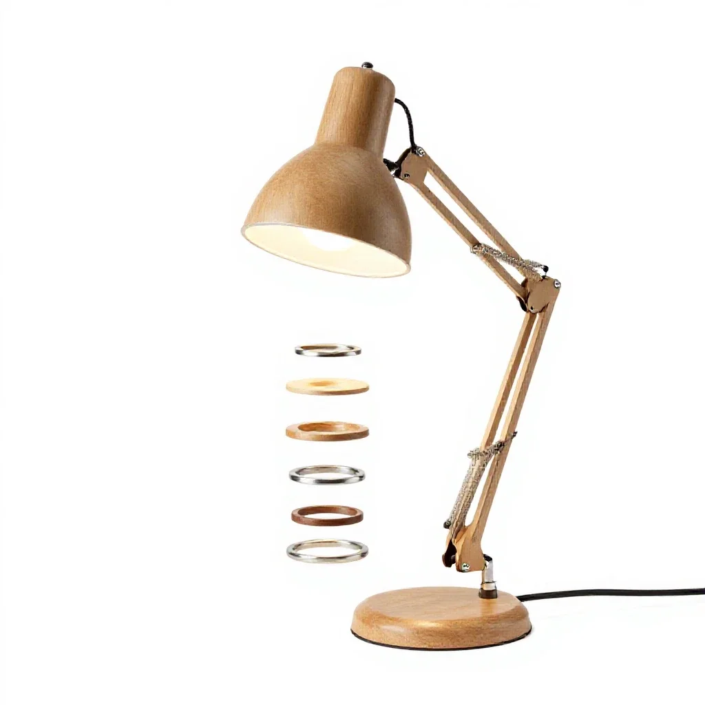 Articulated architect desk lamp isolated on a white background
