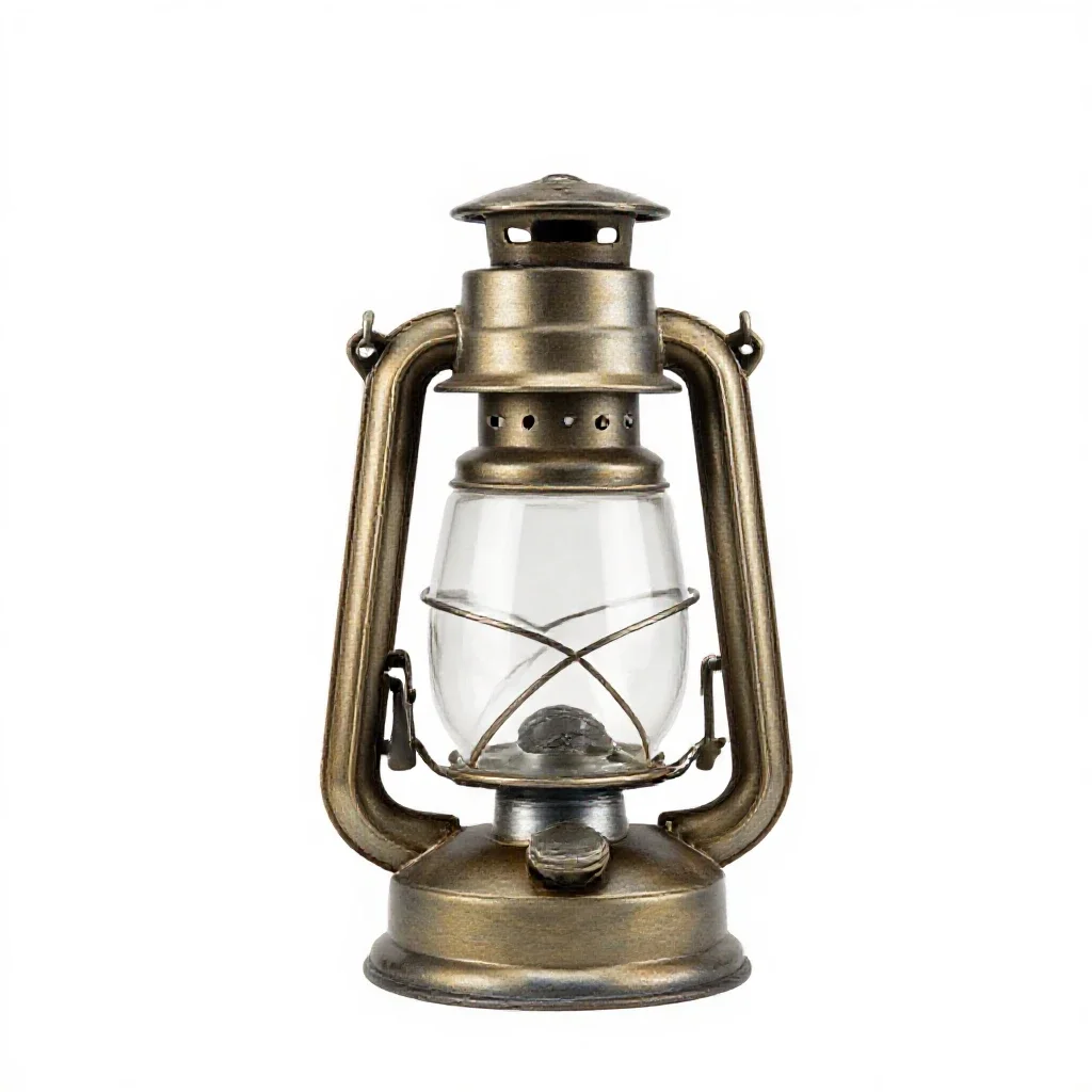 Oil hurricane lantern isolated on a white background