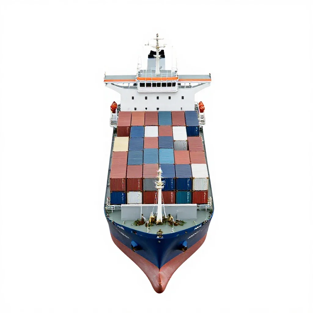Container ship isolated on a white background