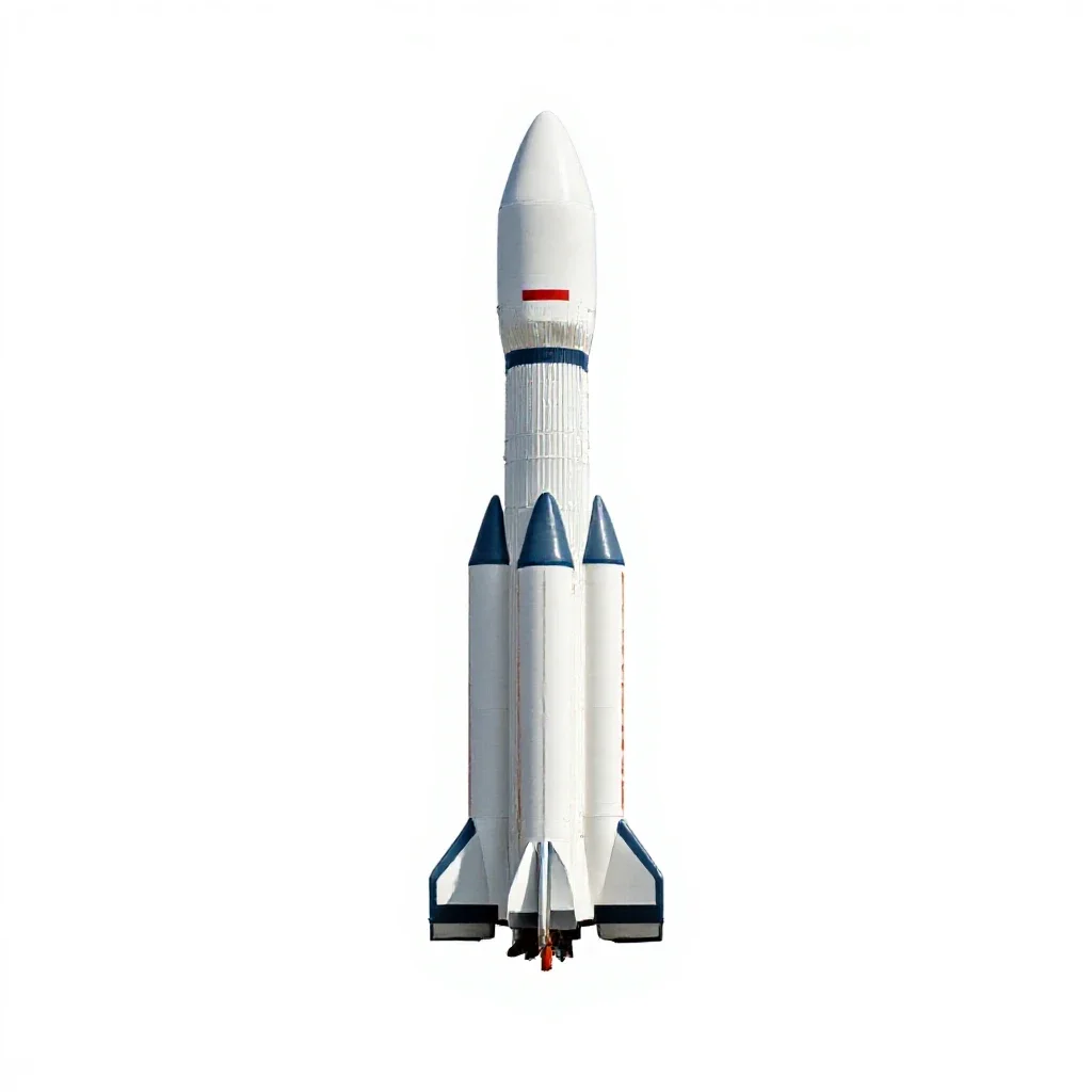 Heavy lift rocket isolated on a white background