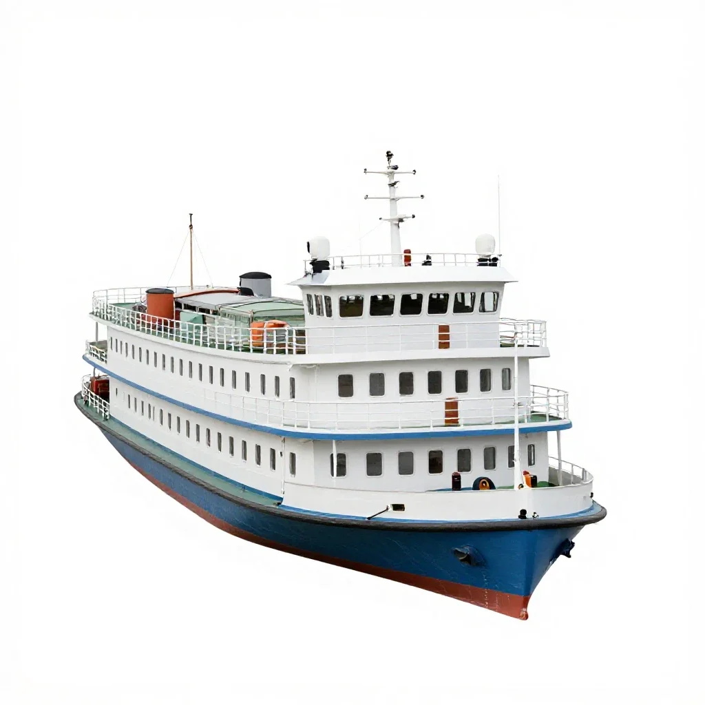 Paddle steamer isolated on a white background