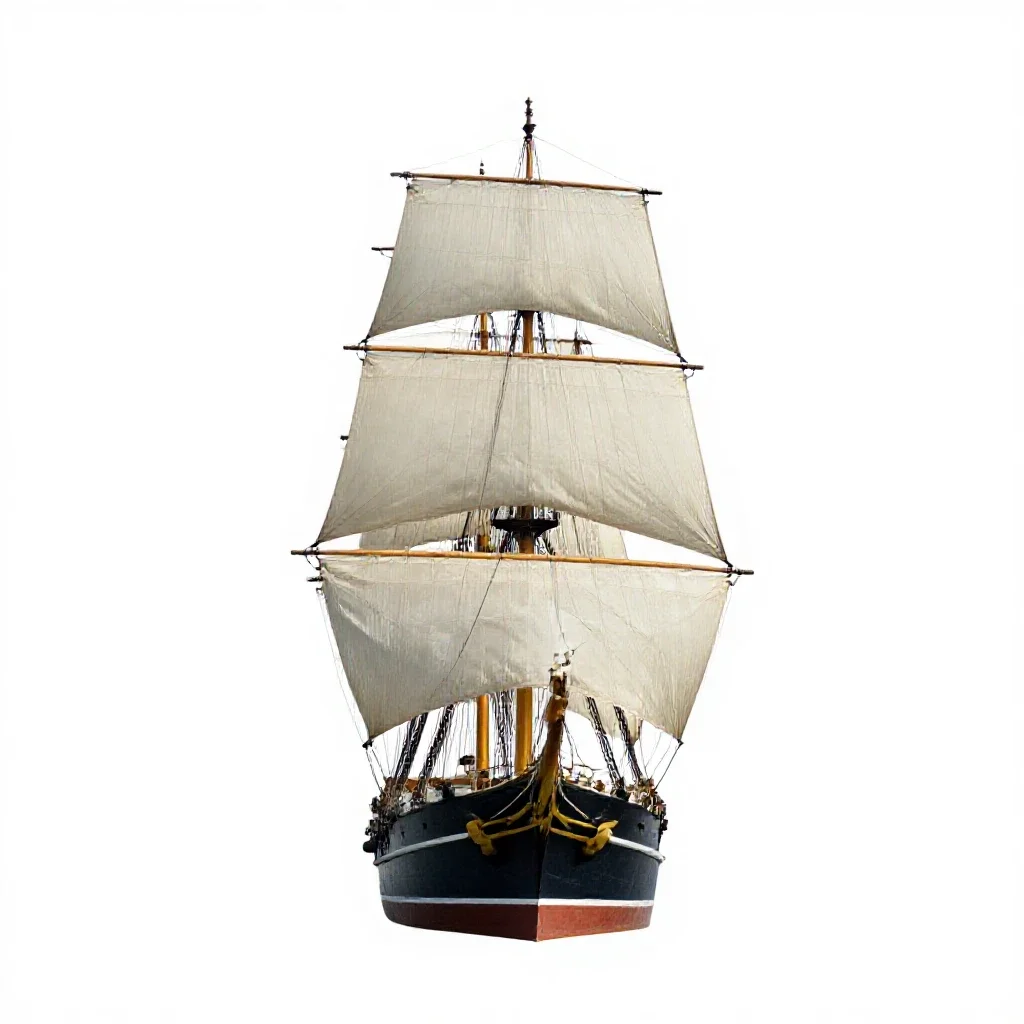 Tall ship isolated on a white background