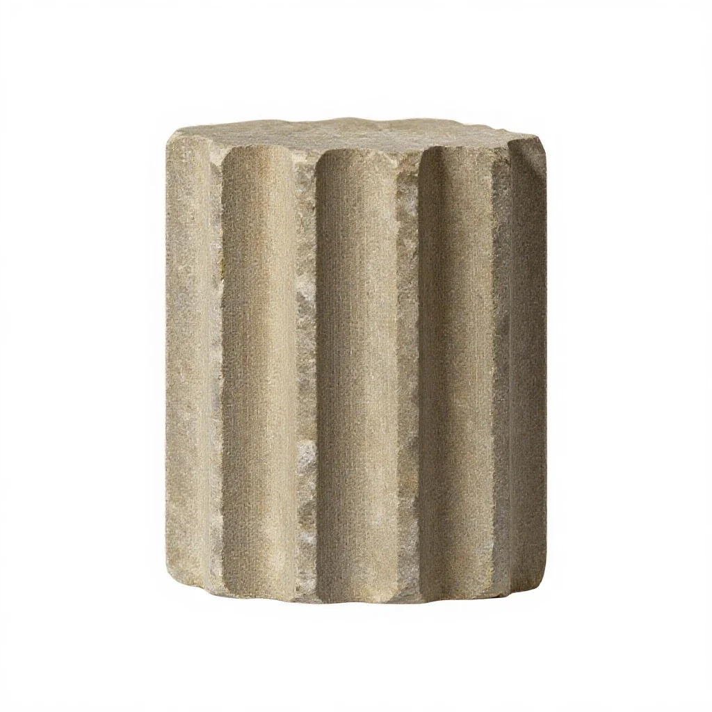 Basalt column fragment isolated on a white background