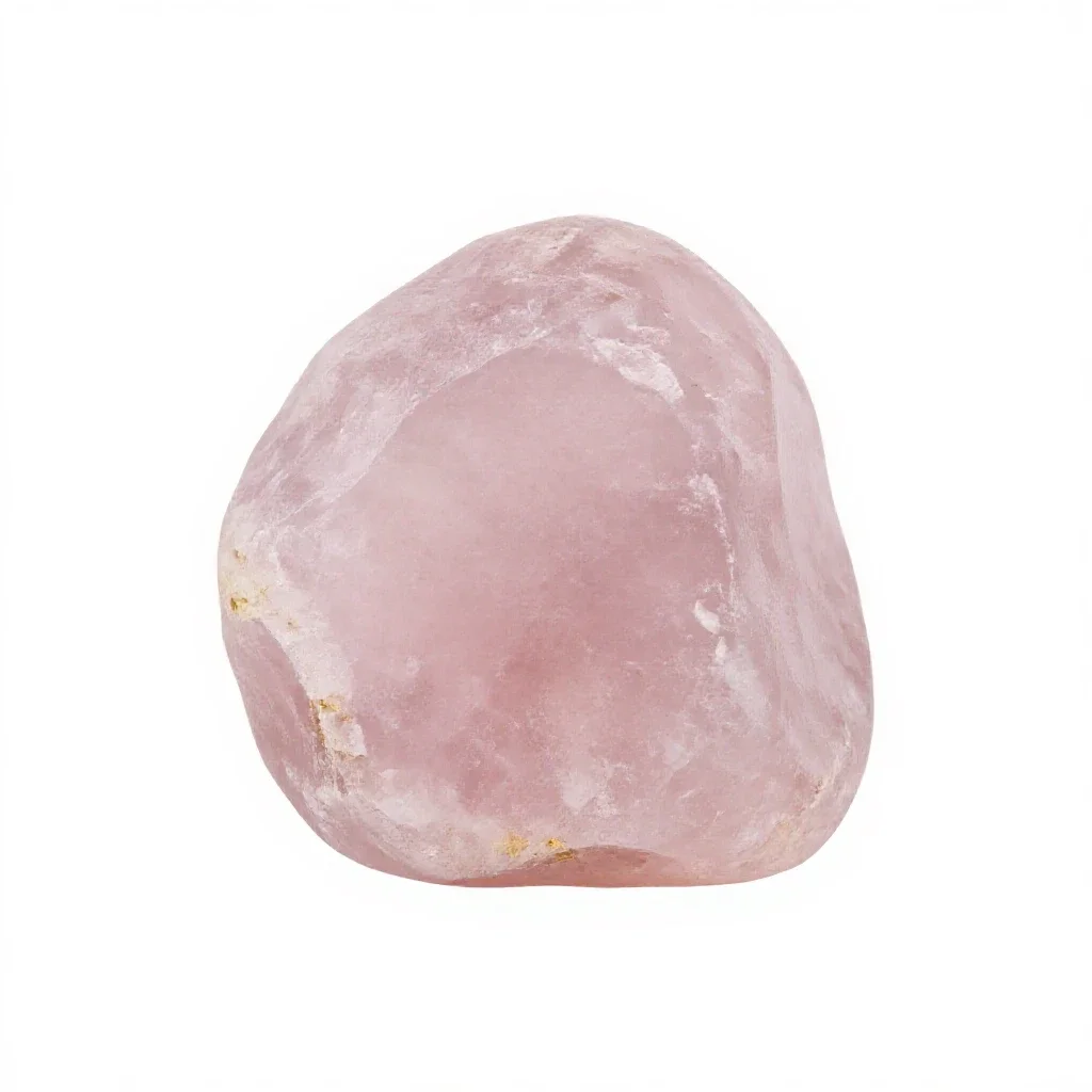 Chunk of rose quartz isolated on a white background
