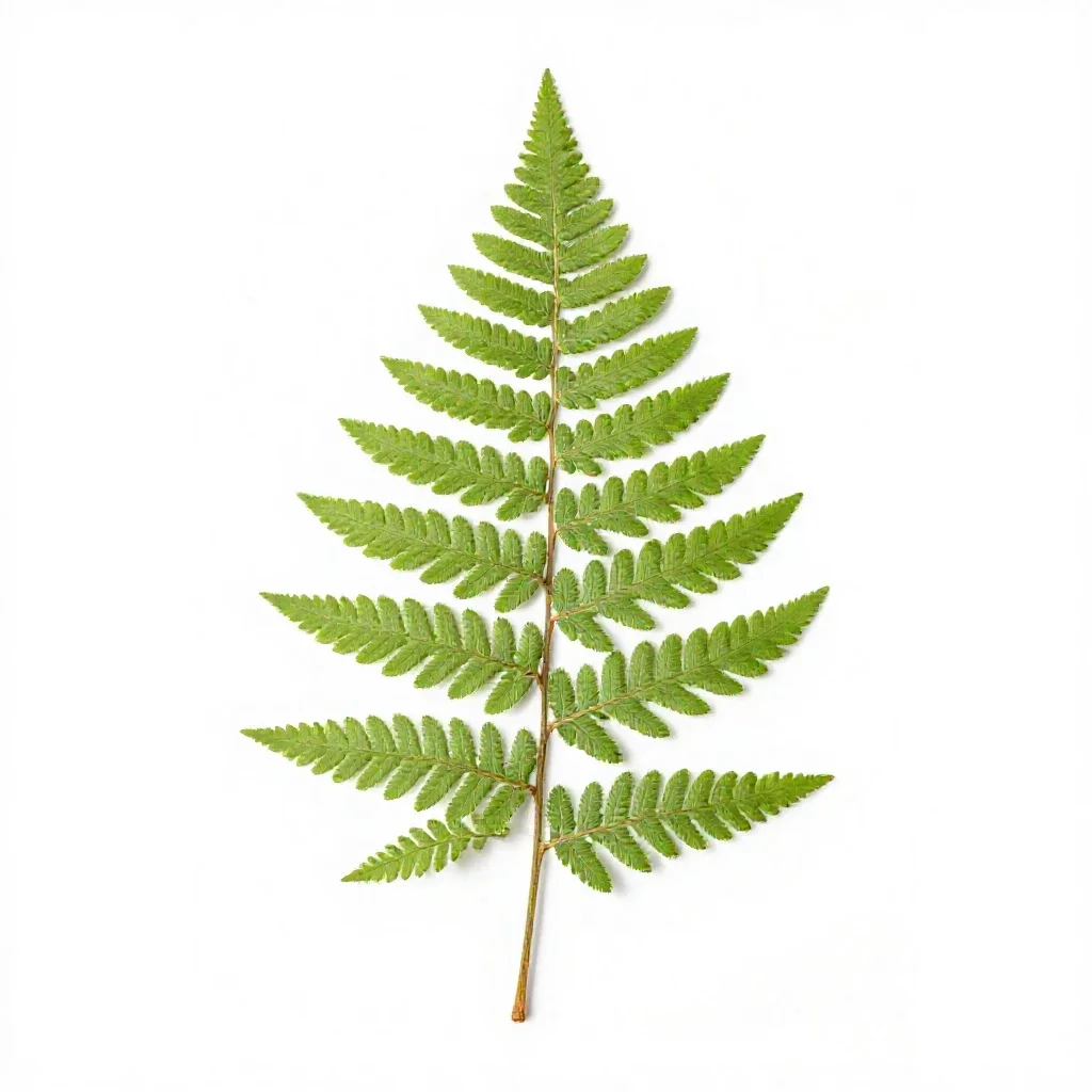 Fern fossil in shale isolated on a white background