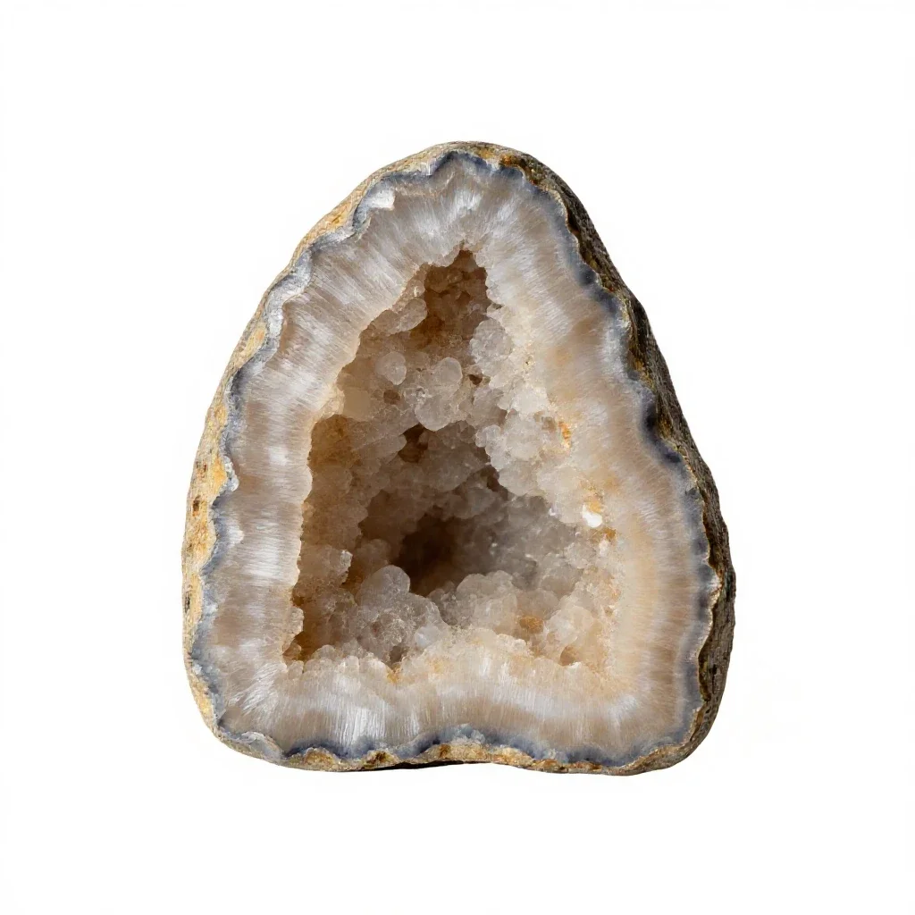 Geode with calcite isolated on a white background