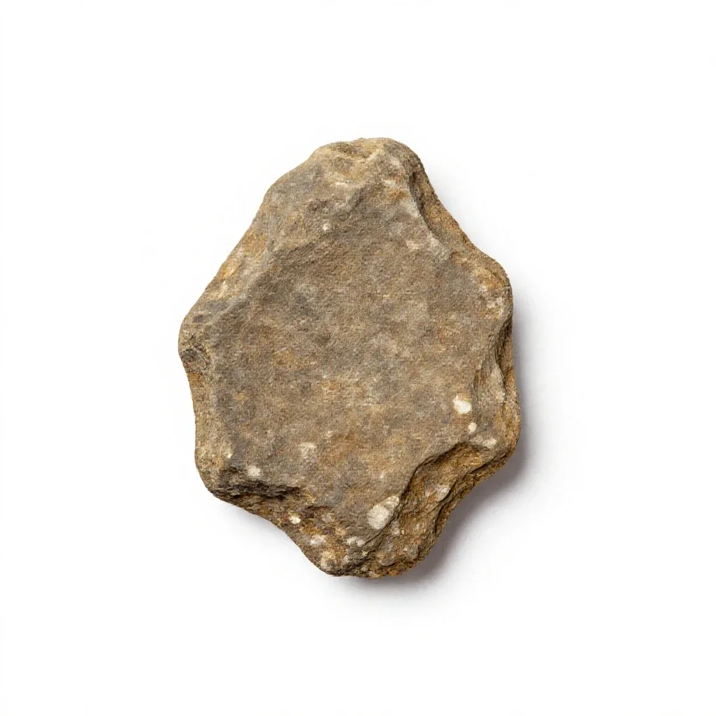 Meteorite fragment isolated on a white background