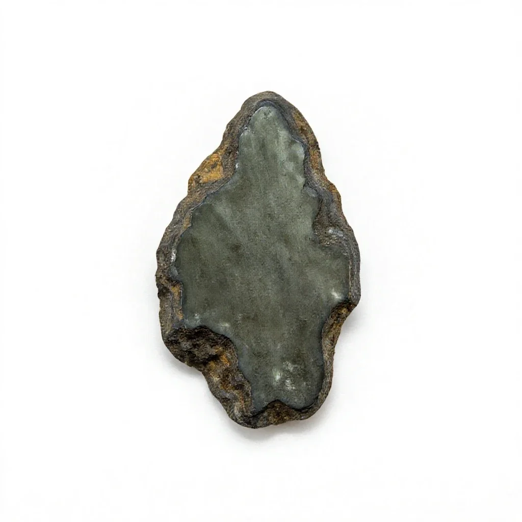 Piece of obsidian isolated on a white background