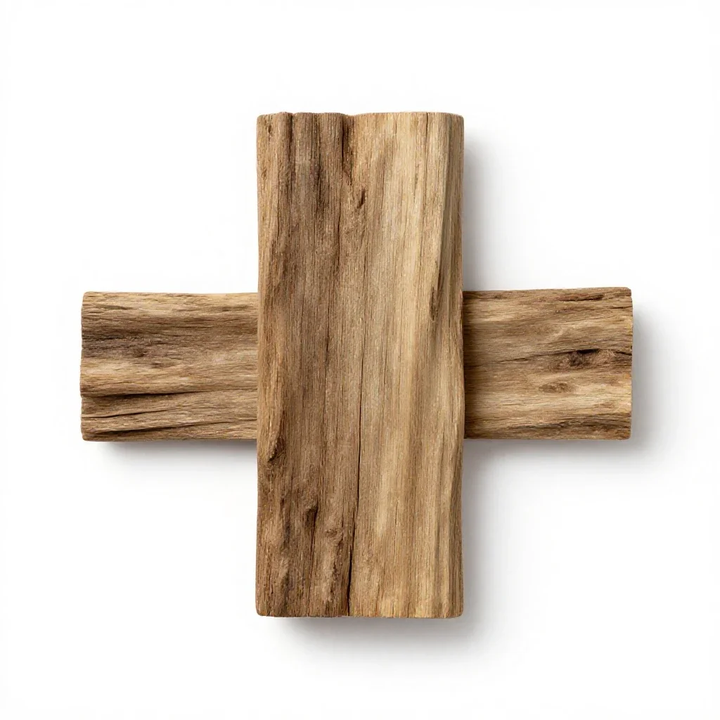 Piece of petrified wood isolated on a white background