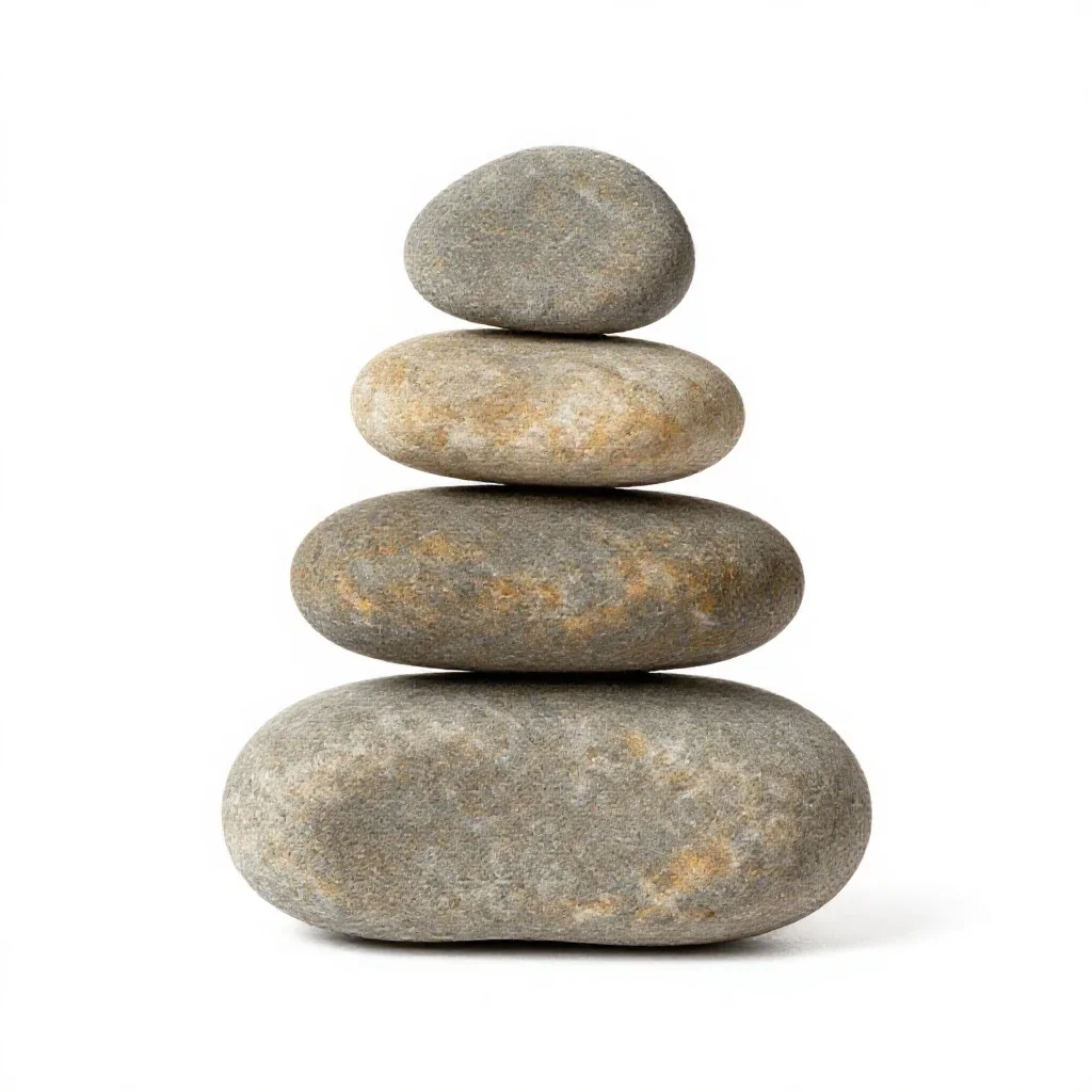 River stone stack isolated on a white background