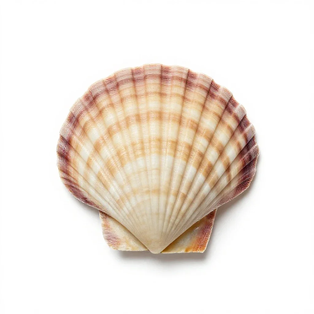Scallop shell isolated on a white background