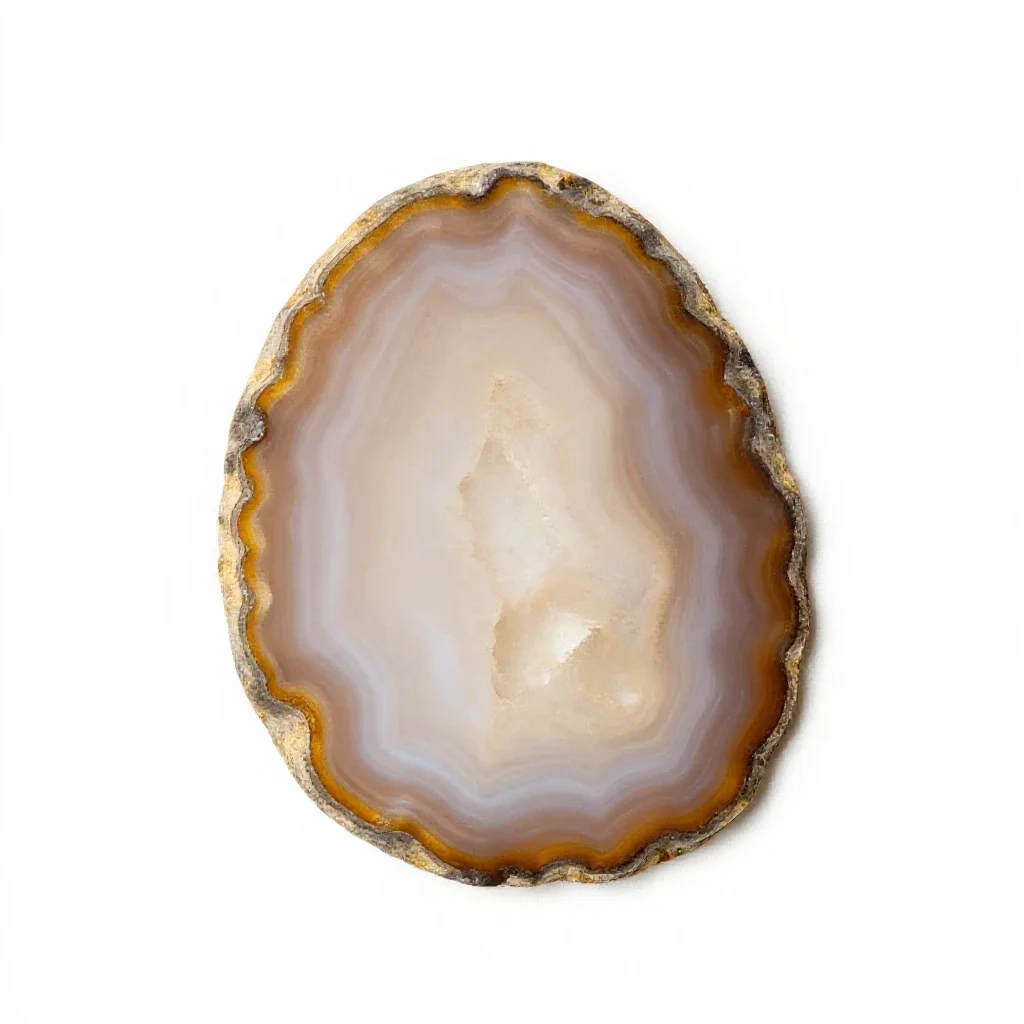 Slice of agate isolated on a white background