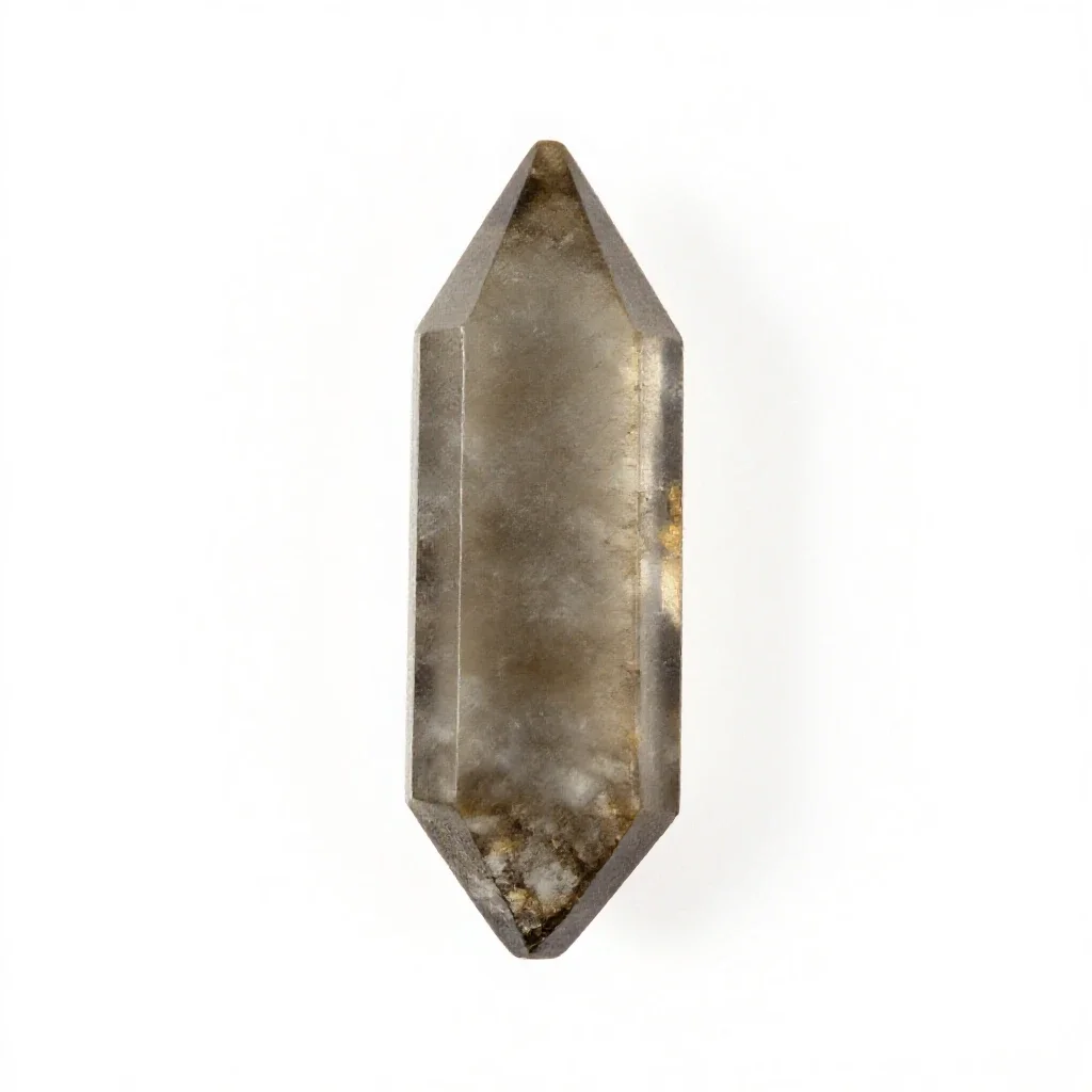 Smoky quartz point isolated on a white background