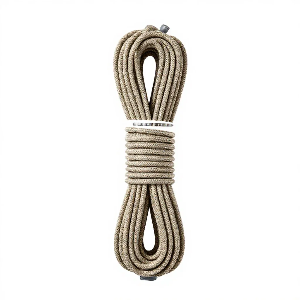 Climbing rope coil isolated on a white background