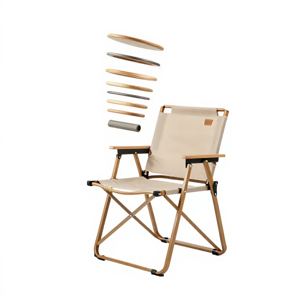 Folding camp chair isolated on a white background