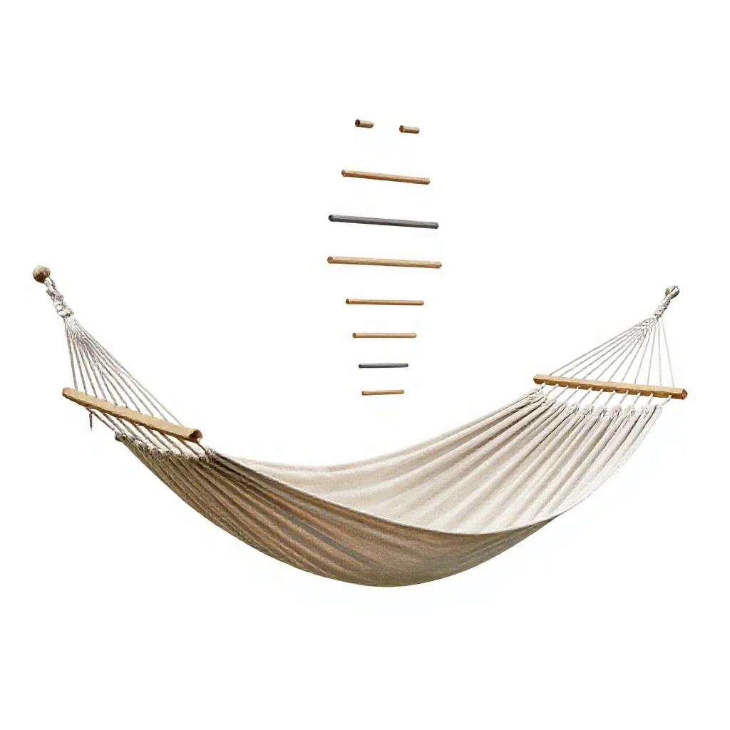 Hammock with straps isolated on a white background