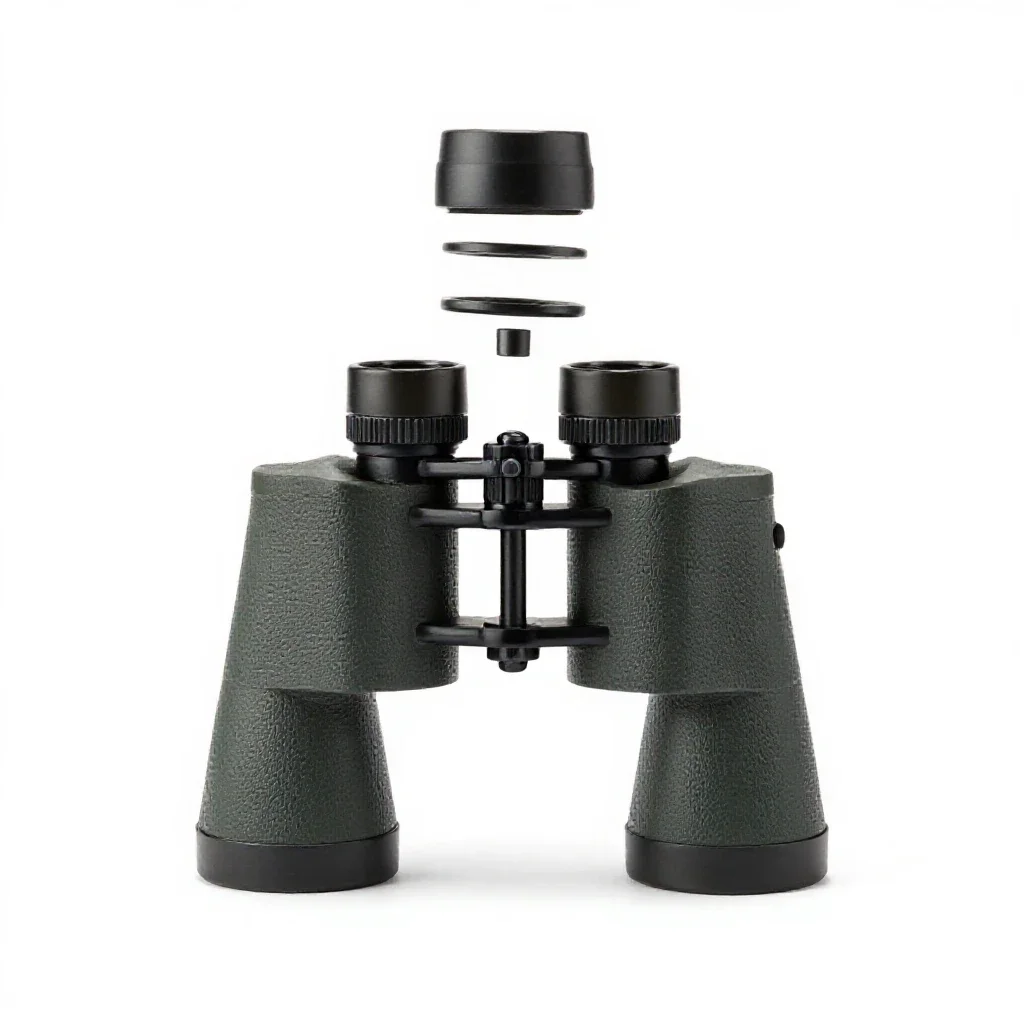 Pair of binoculars isolated on a white background