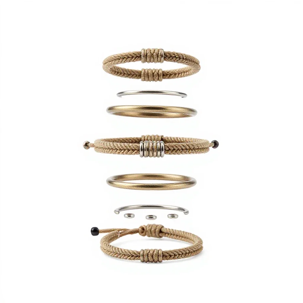 Paracord bracelet isolated on a white background