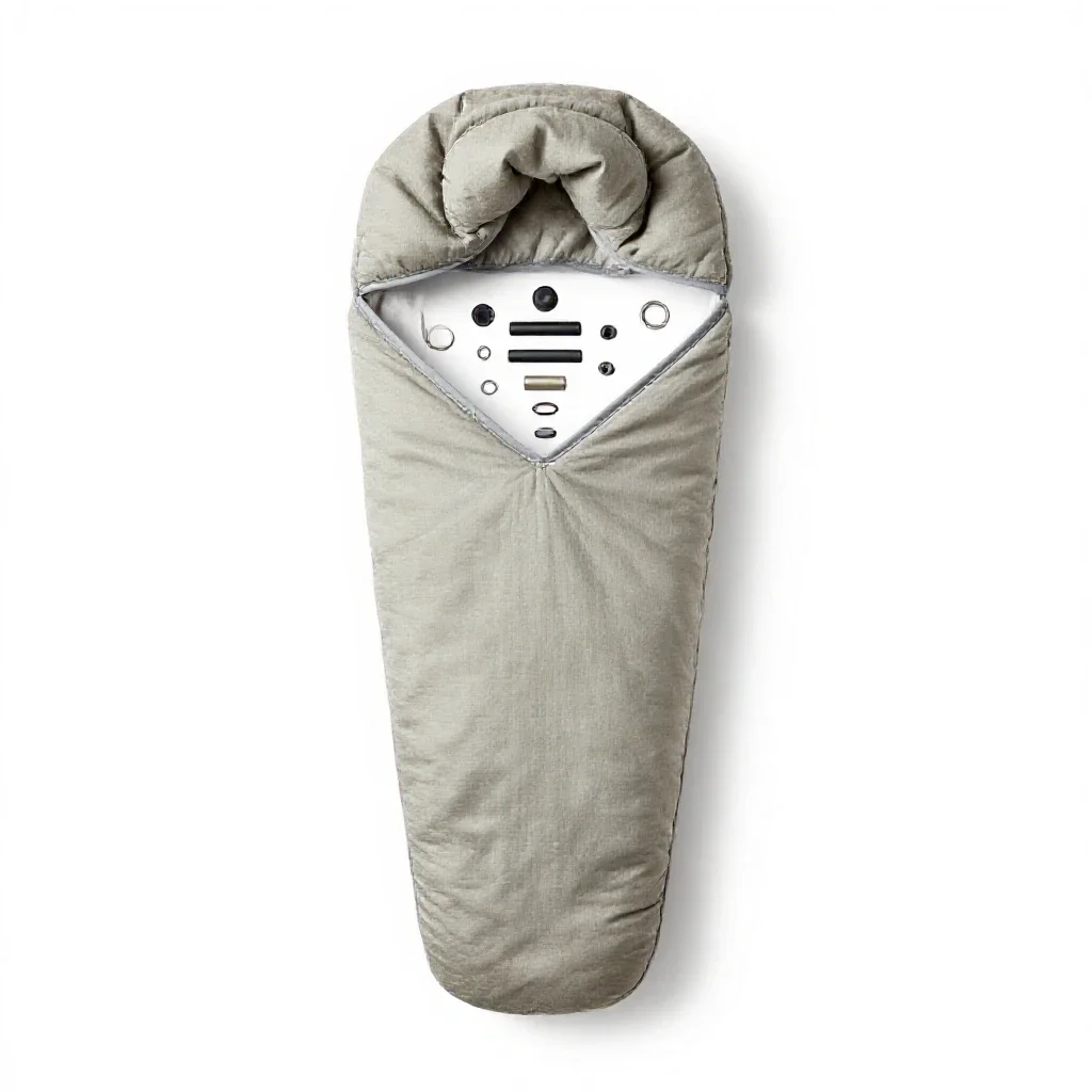 Sleeping bag rolled up isolated on a white background
