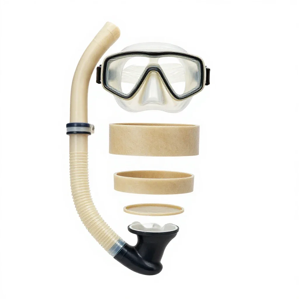 Snorkel and mask isolated on a white background