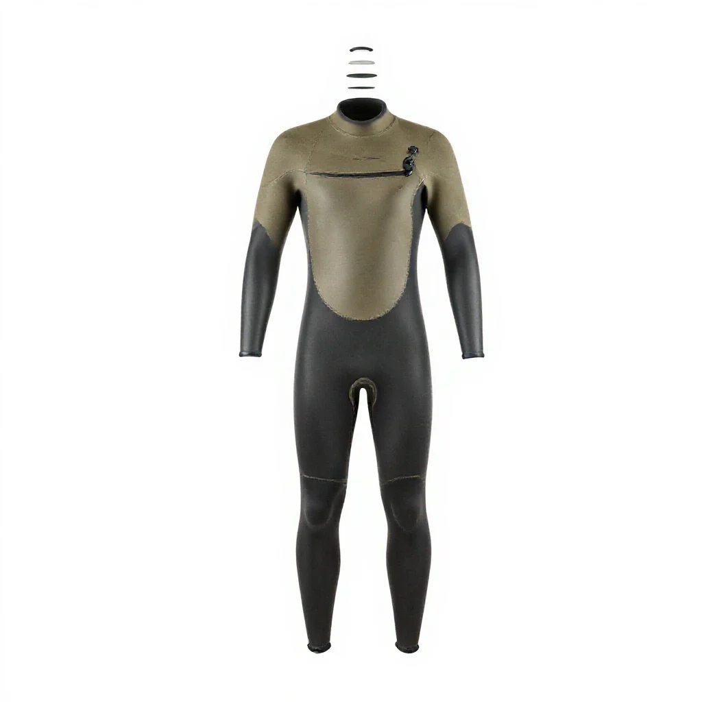 Wetsuit hanging isolated on a white background