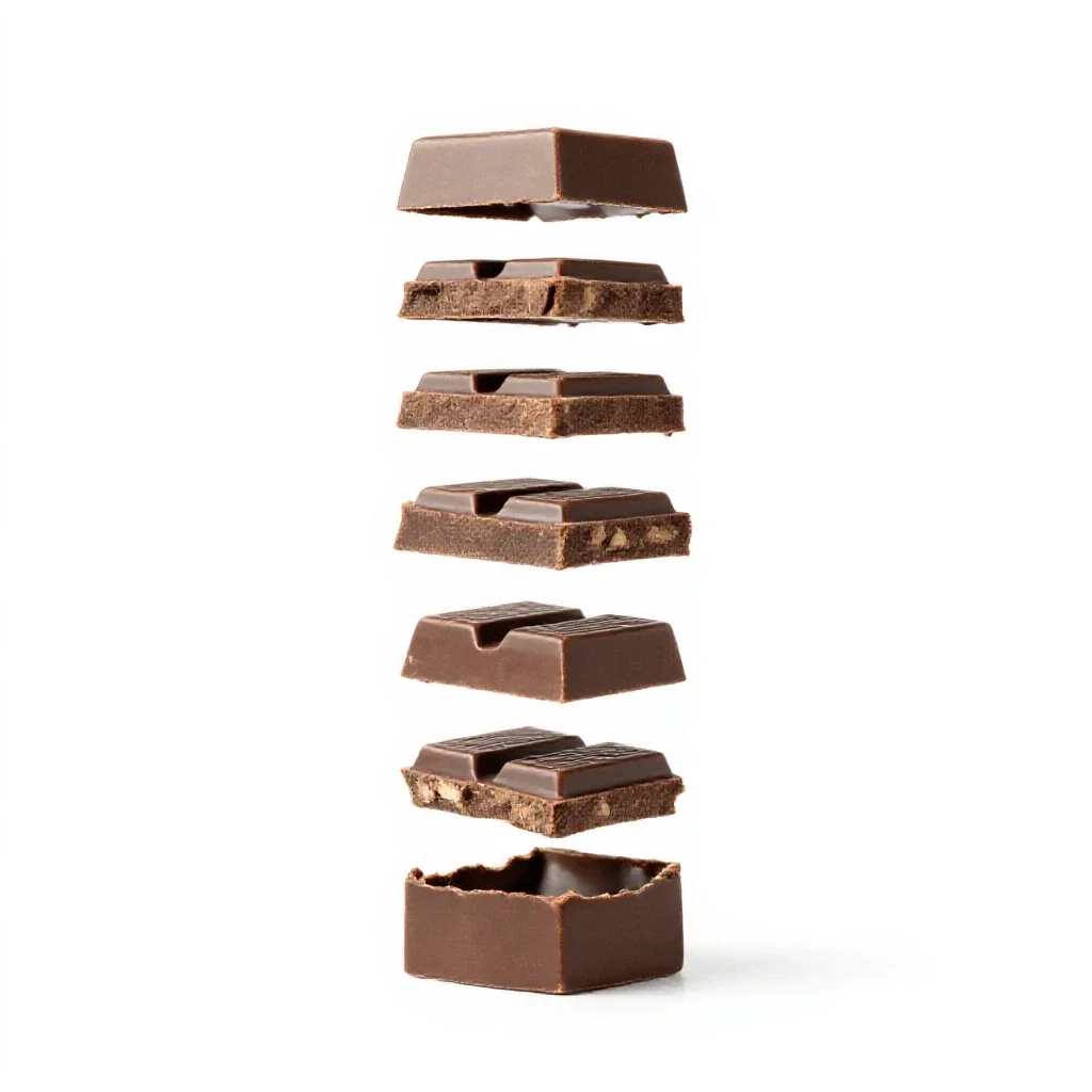 Chocolate bar in foil isolated on a white background