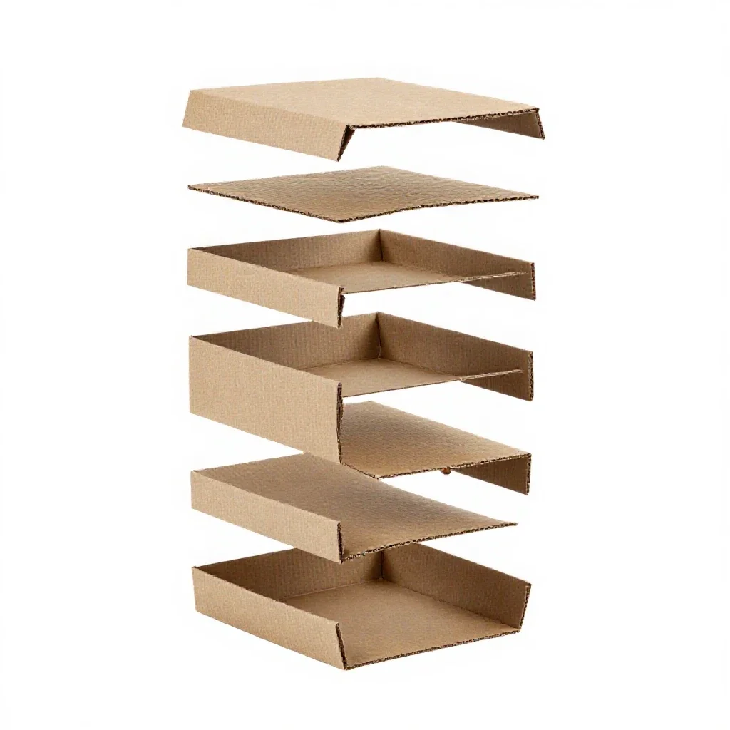 Corrugated shipping carton isolated on a white background