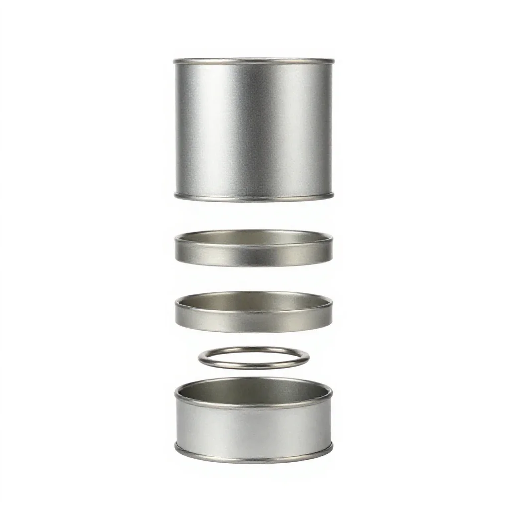 Matte aluminium tin isolated on a white background