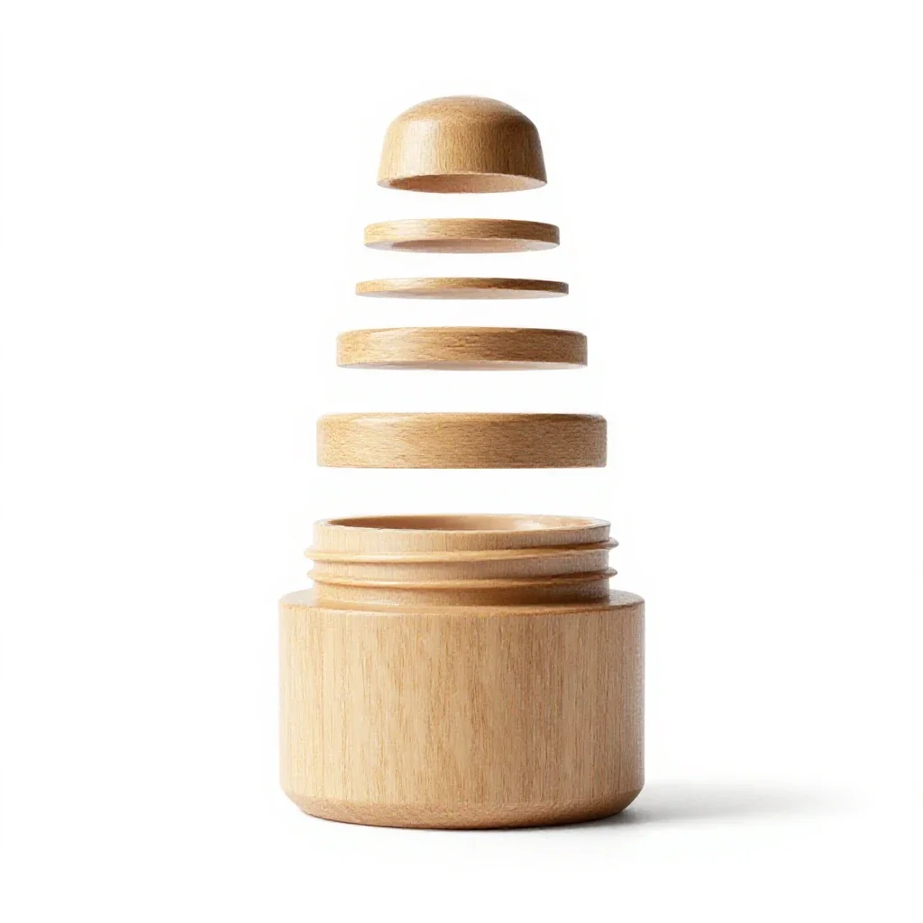 Ribbed cosmetics jar isolated on a white background