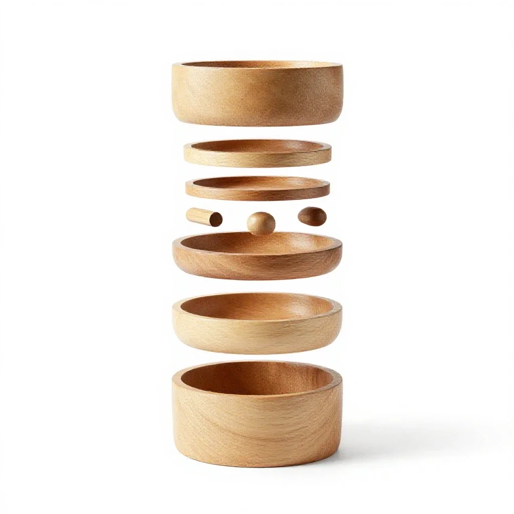 Stackable food storage set isolated on a white background