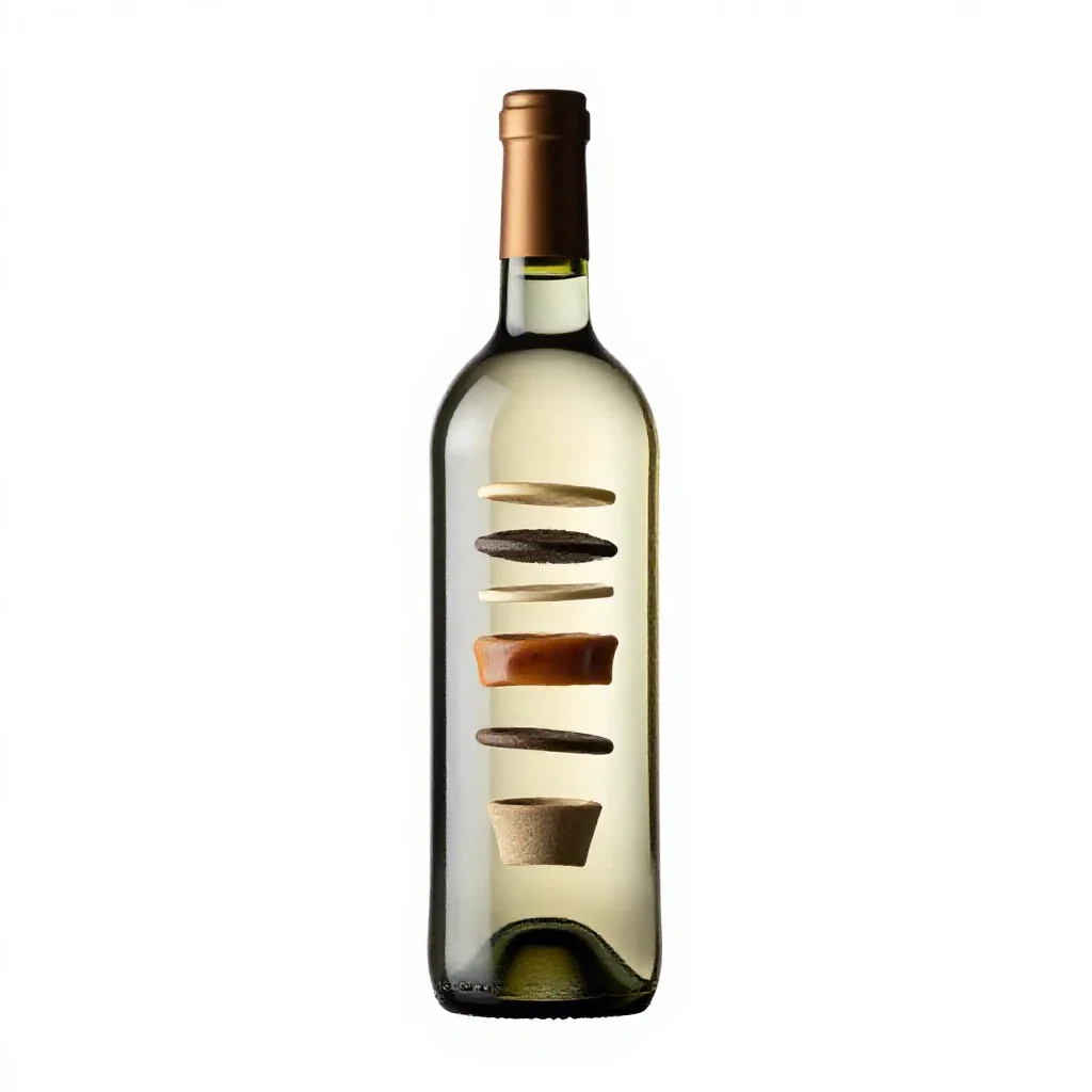 Wine bottle with a wax seal isolated on a white background