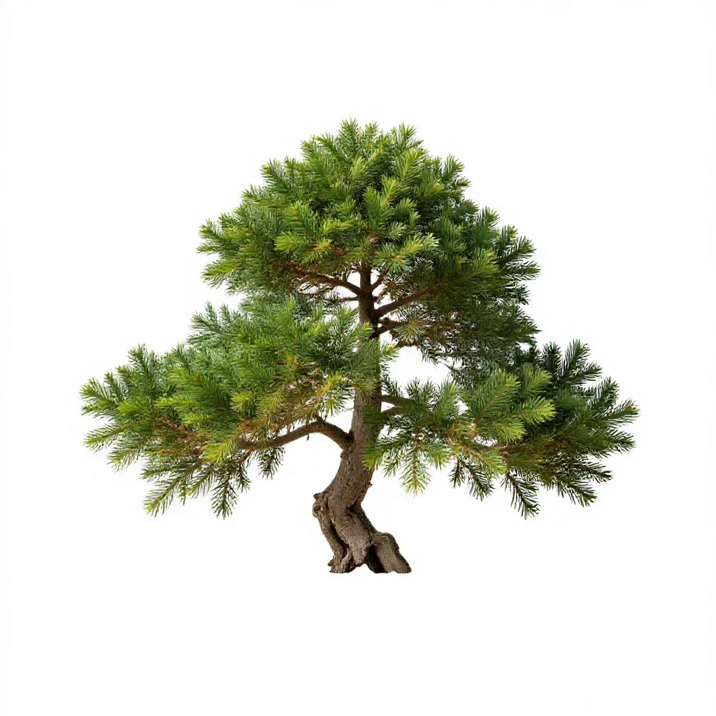 Bonsai juniper isolated on a white background