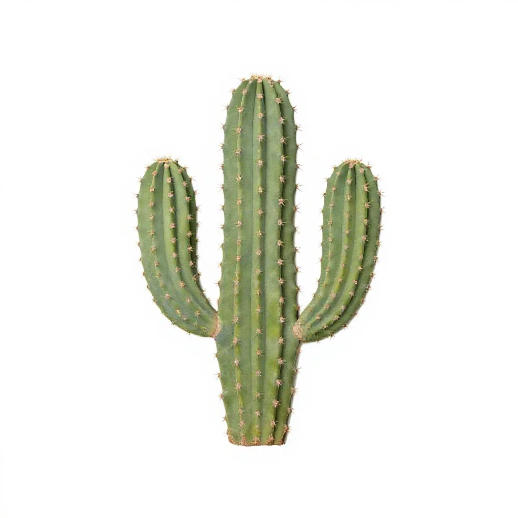 Cactus cluster in terracotta isolated on a white background