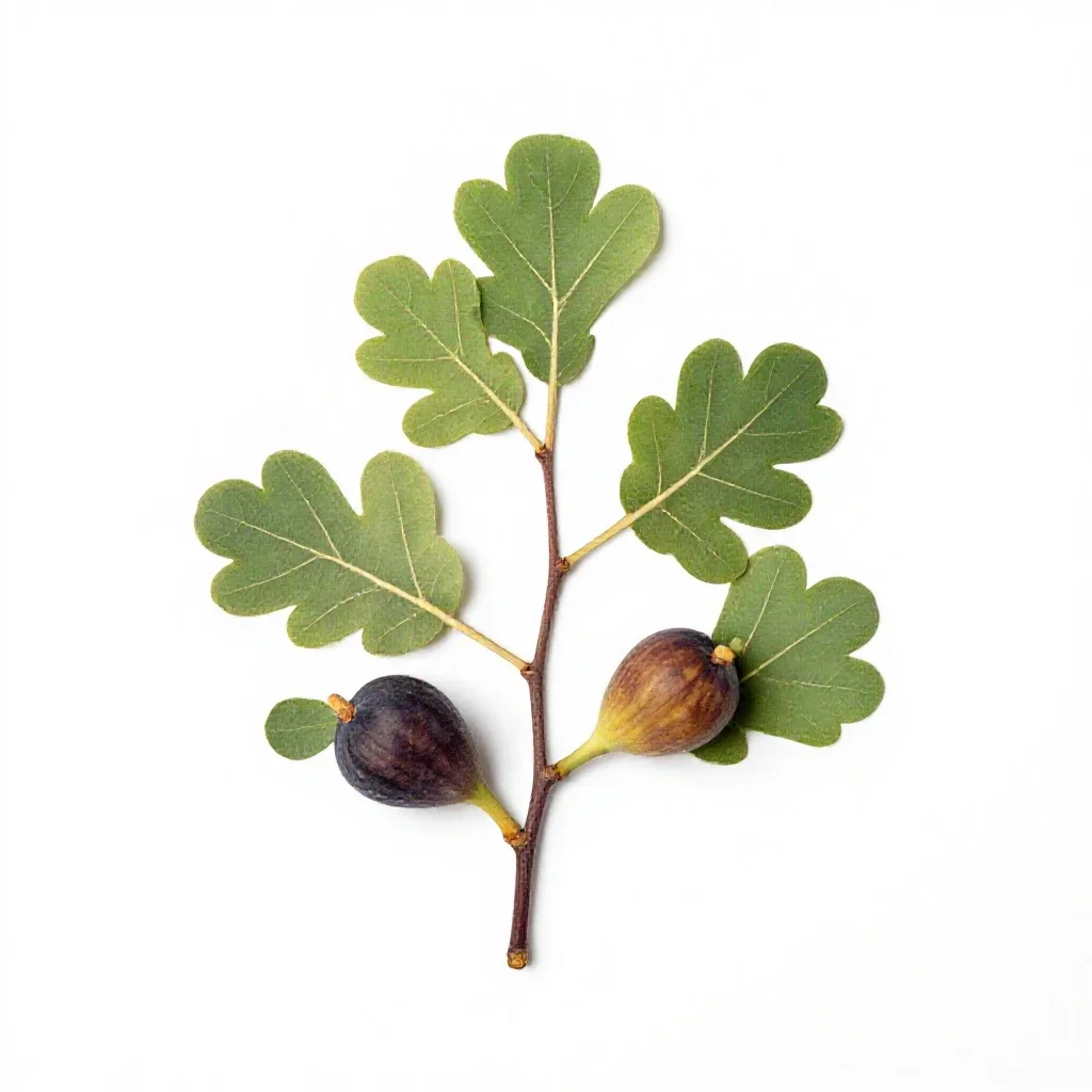Fig branch with fruit isolated on a white background
