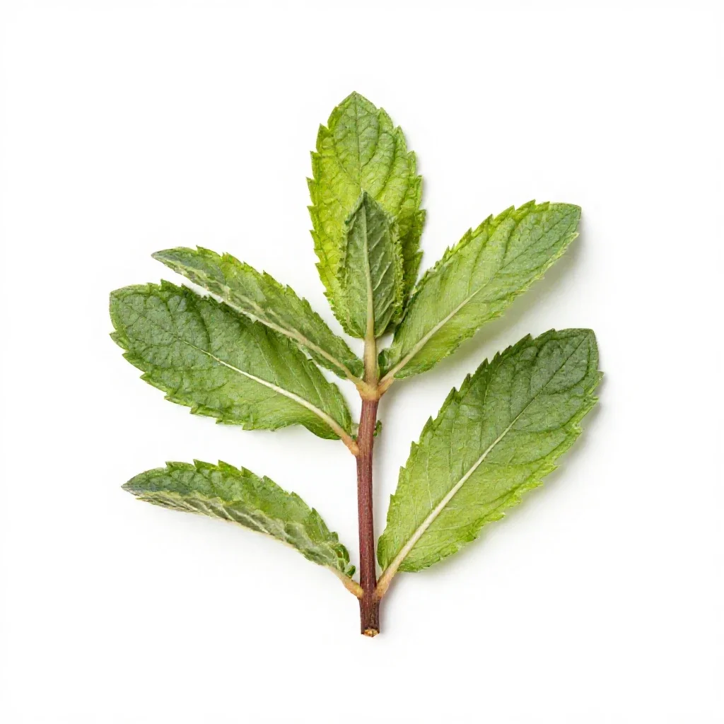 Mint cutting in water isolated on a white background