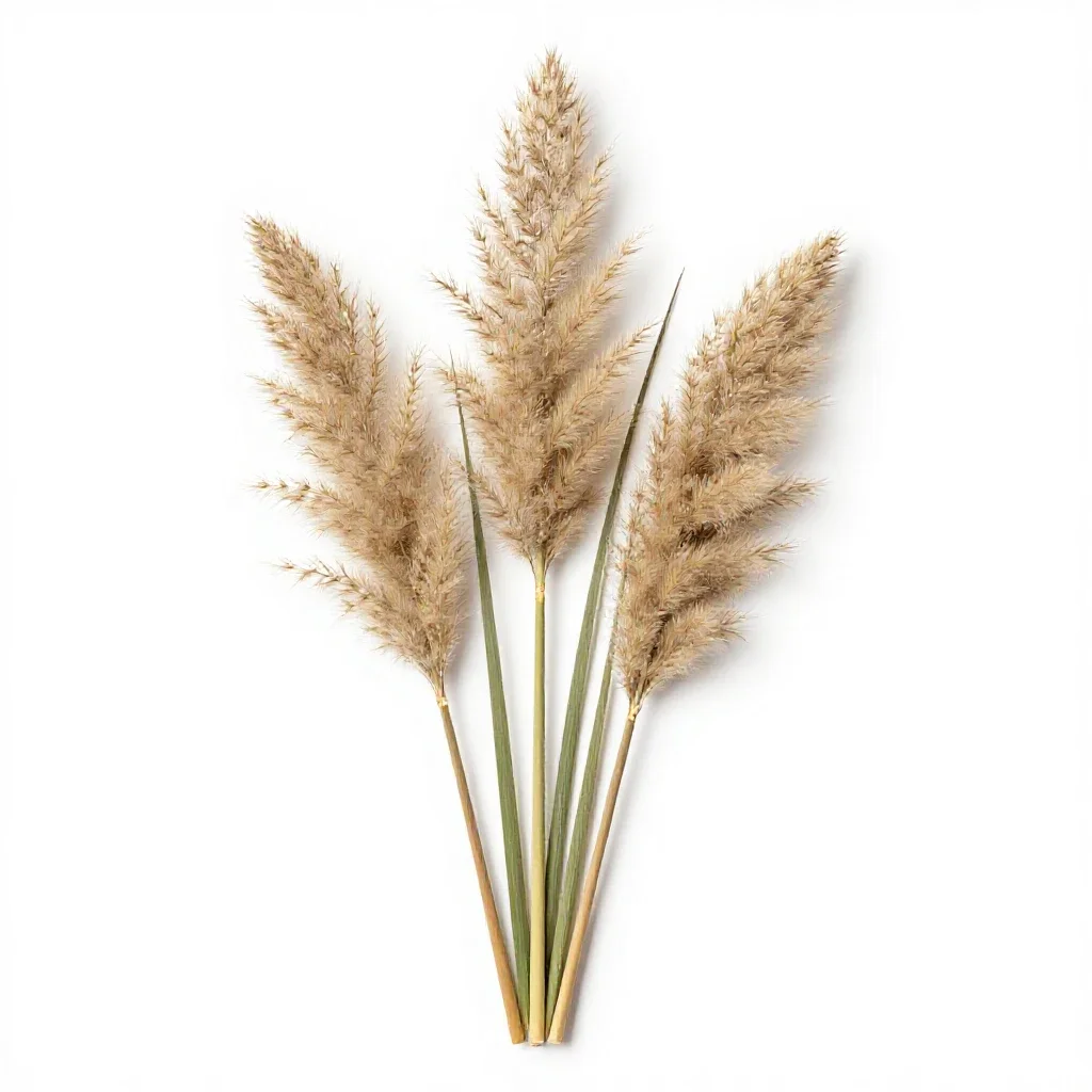 Pampas grass plume isolated on a white background