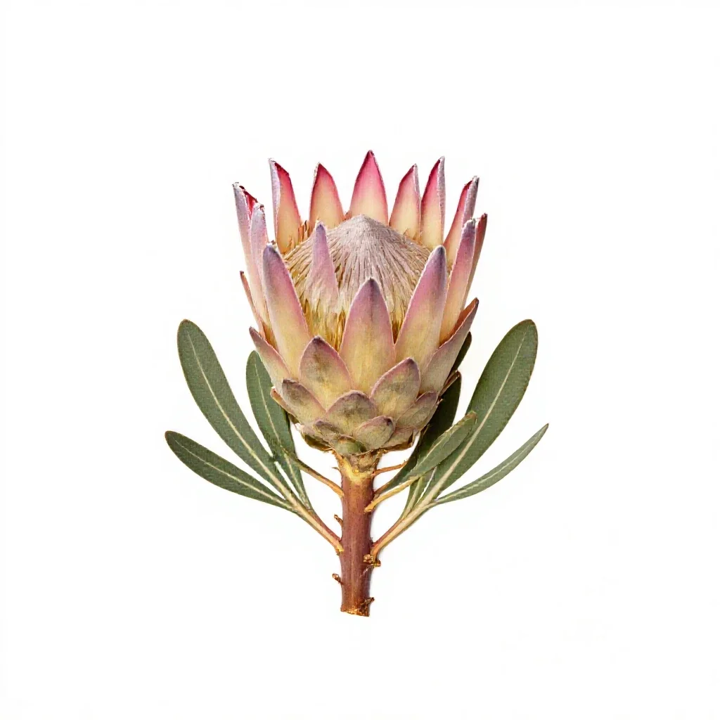 Protea flower isolated on a white background