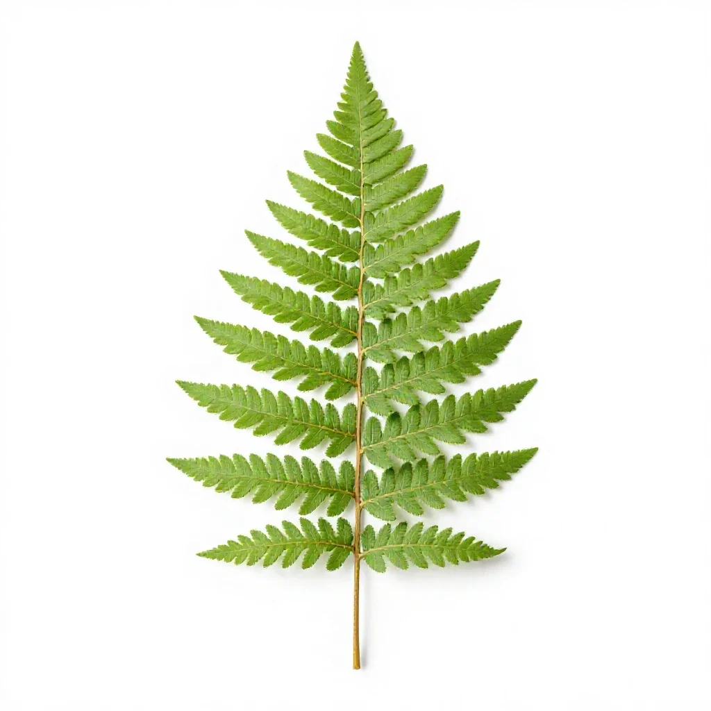 Silver fern frond isolated on a white background