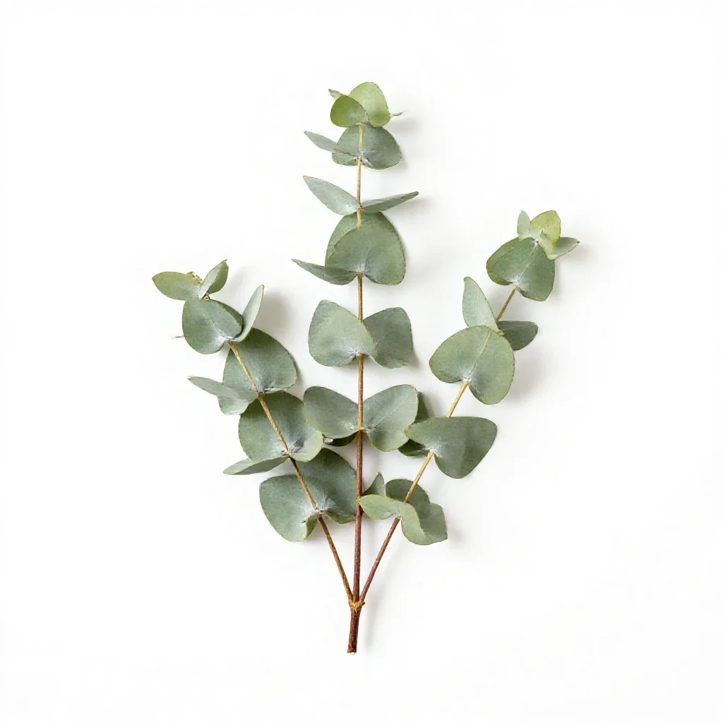 Sprig of eucalyptus isolated on a white background