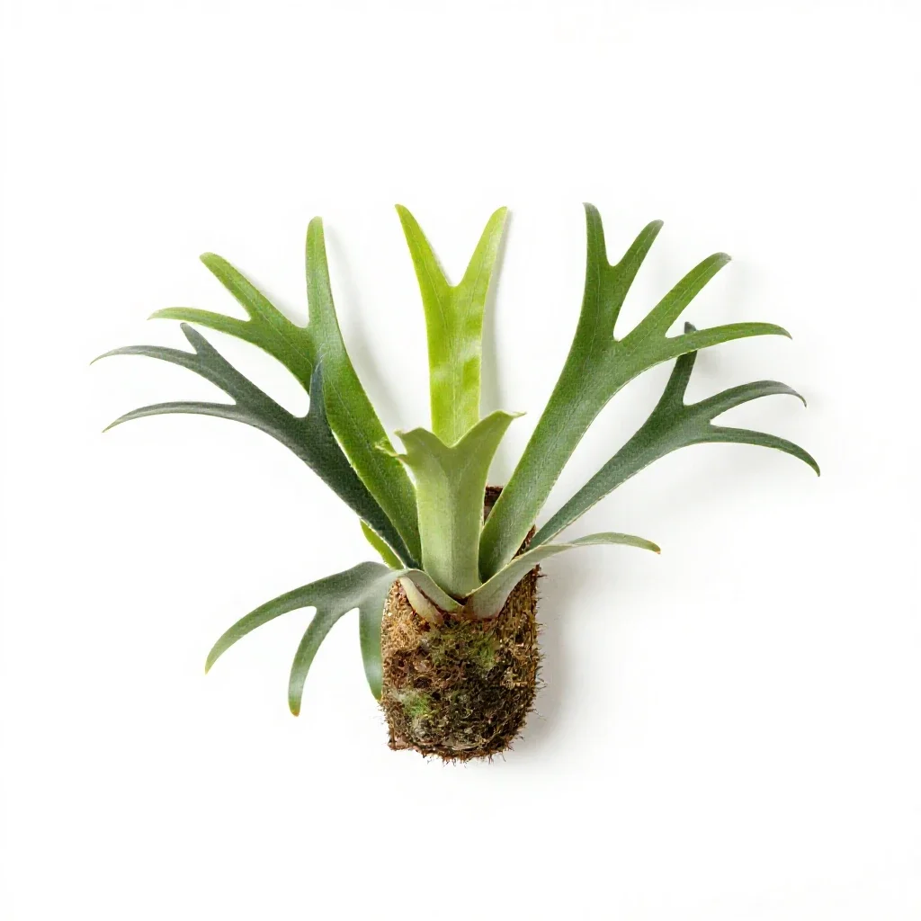 Staghorn fern mounted isolated on a white background